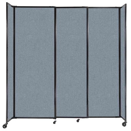 Versare StraightWall Sliding Portable Partition 7'2" x 7'6" Powder Blue Fabric 1490304